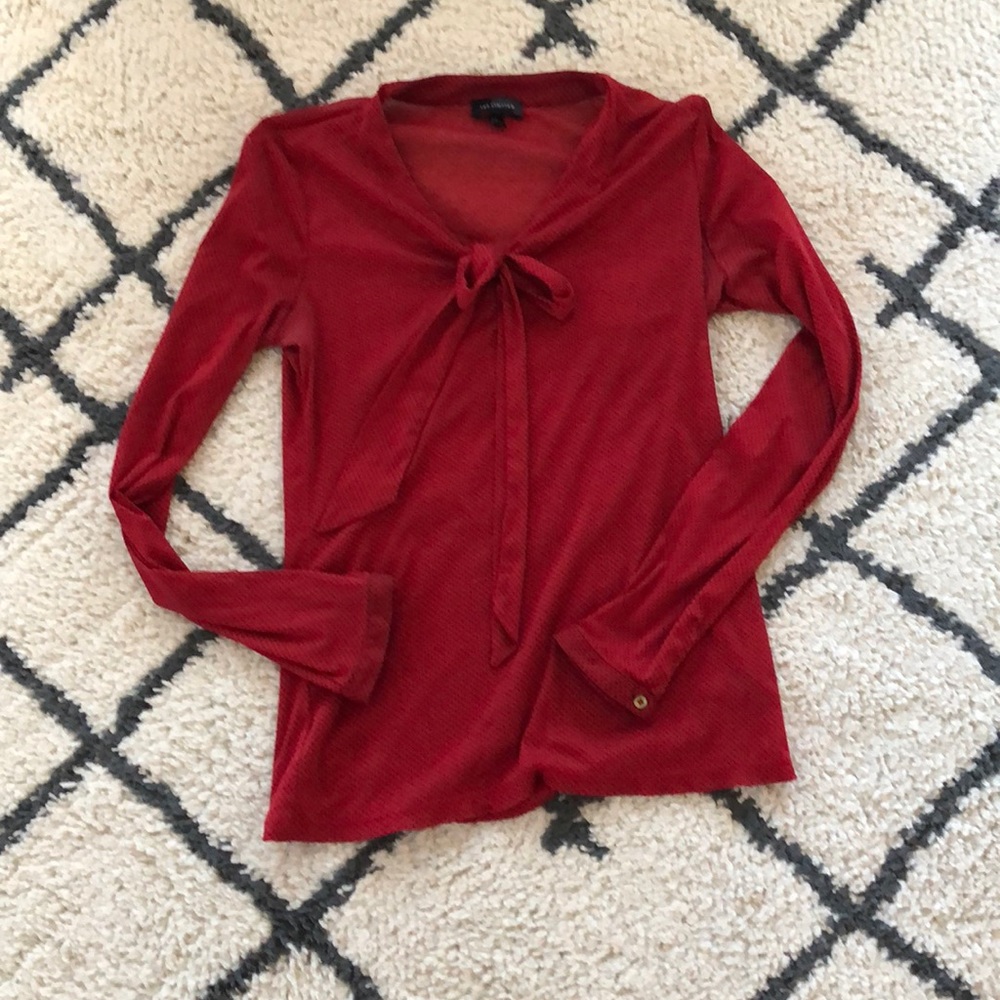 Sheer limited blouse with bow